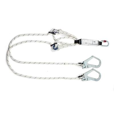 代尔塔504218双大钩可调开口45mm减震绳高空作业绳钢制