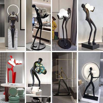 人形艺术雕塑落地灯客厅轻奢设计感现代创意展厅装饰摆件造型地灯