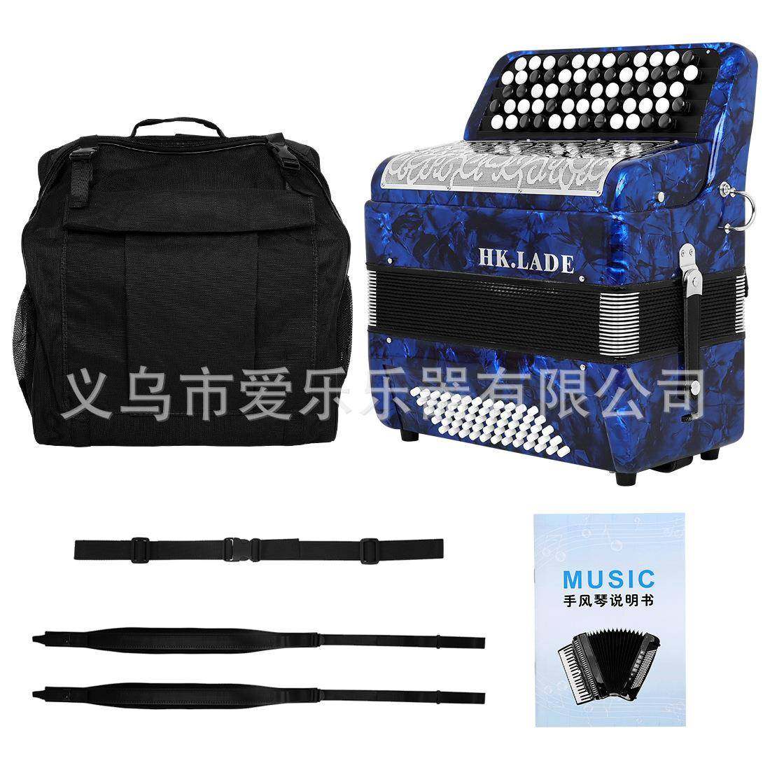 键盘乐器60贝斯手风琴木质62键手风琴键按钮式巴扬纽扣手风琴厂家
