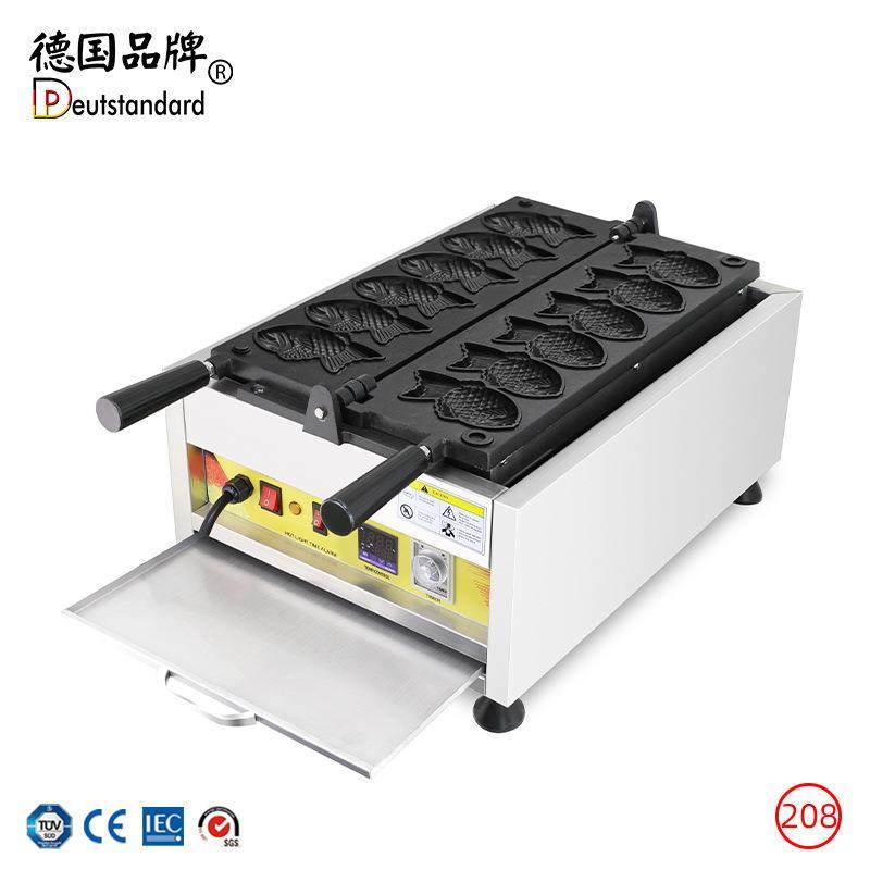 鲷鱼烧机五谷鱼饼华夫饼机数显电热6根鲷鱼烧机鲷鱼烧炉鱼型烧烘