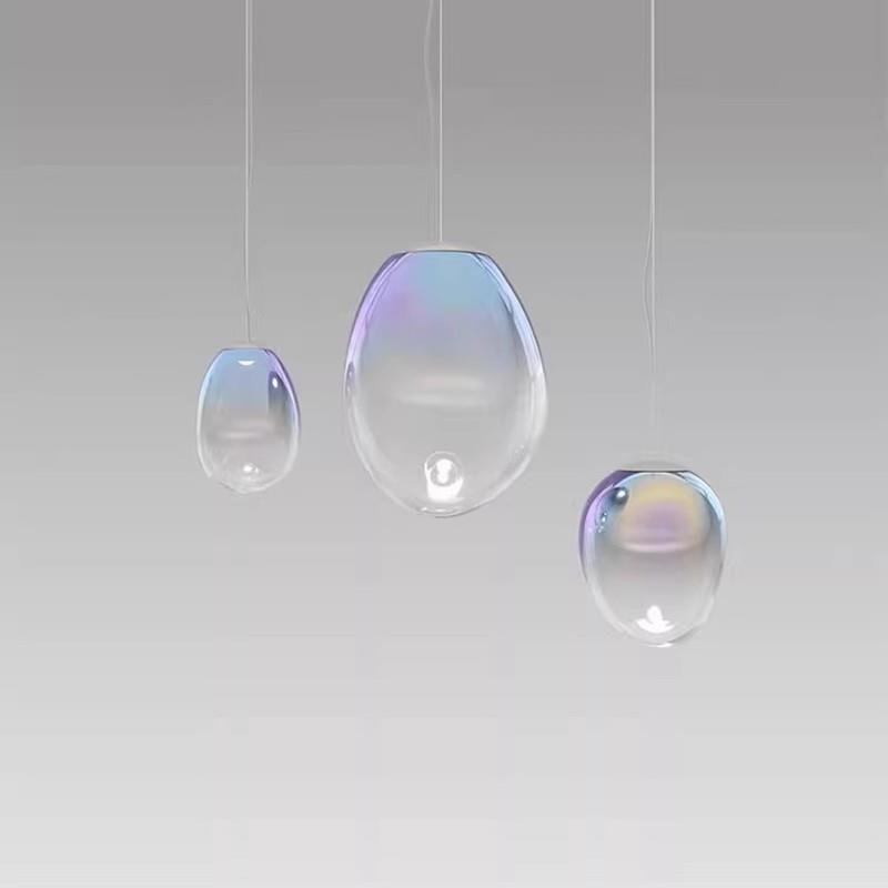 设计师后现代彩虹玻璃创意服装店吧台别墅复式客厅餐厅楼梯间吊灯