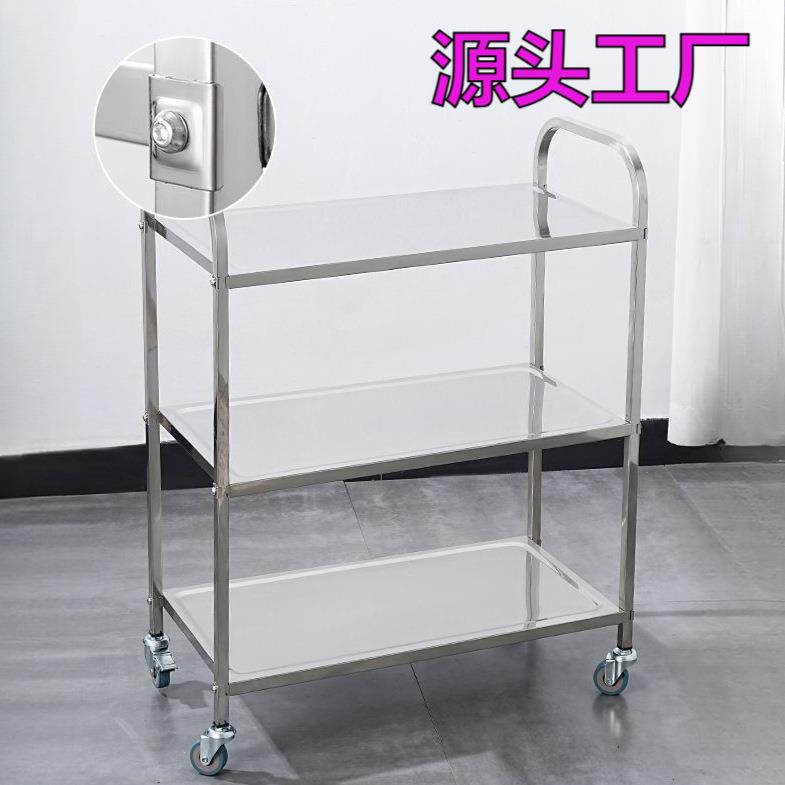 不锈钢餐车双层三层平板收碗车酒店餐厅家用商用移动小推车摆地摊