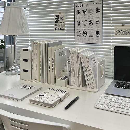 桌面书架b小书立架书本收纳桌上书立架学生书桌置物架子办公室收