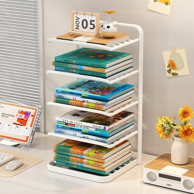 学生桌面书本收纳架学科分类置物架书桌a4文件整理S神器分层书架