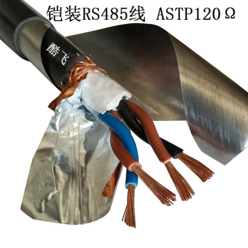 铠装RVSP22双绞屏蔽线4芯1 1.5 2.5纯铜芯485通讯信号线对绞电缆