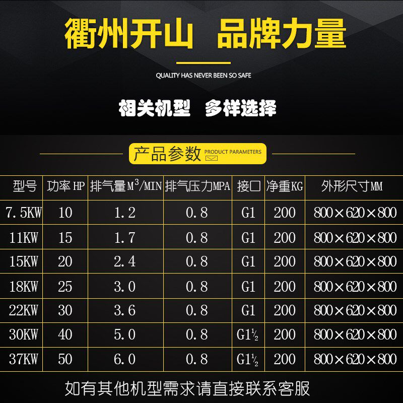 开山工频永磁变频螺杆式空压机 22kw工业级气泵静音工业压缩机