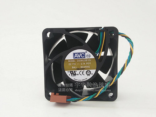 AVC 6025 12V 0.7A DS06025B12U 4线温控 CPU风扇 双滚珠 6厘米