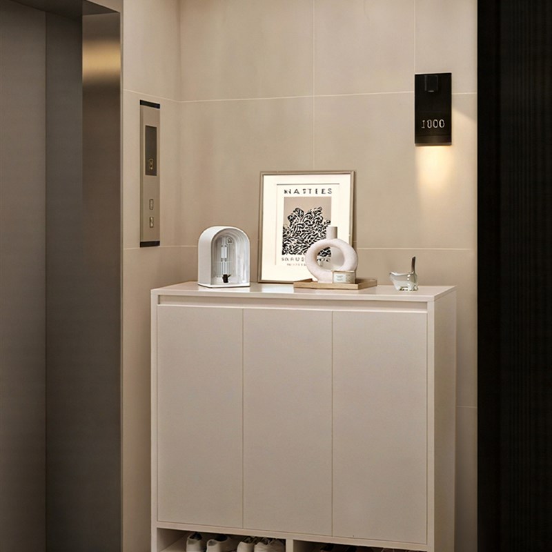 一梯一户电梯间鞋柜家用门t口布置2025新款爆款高档门外储物电梯