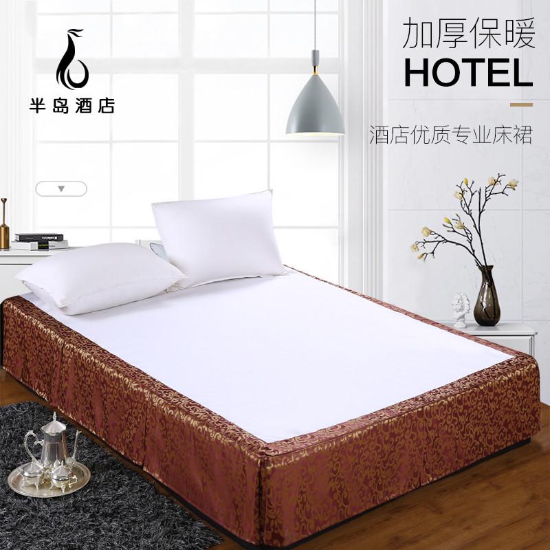酒店宾馆床品专用床裙优质面料床裙单件欧式床裙床.罩裙式简约