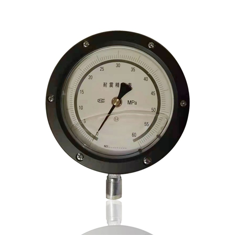 供应耐震精密压力表充油0.4级铝壳精密表YN150 60MPA 径向WM20X1.
