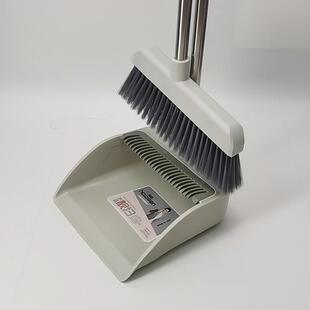 昊圣扫把簸箕套装家用扫地神器组合扫笤帚不粘头发不锈钢直杆商务