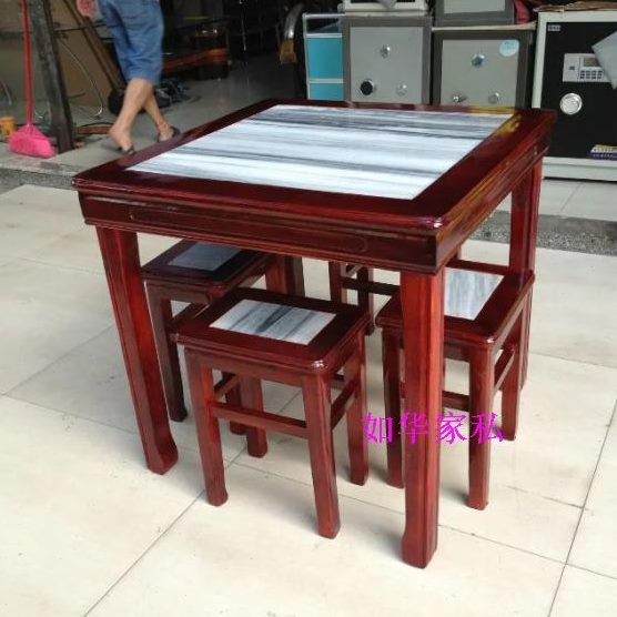 店8凉茶天然大理石桌台糖水石桌方配台桌X80方桌0台店店4凳快台餐