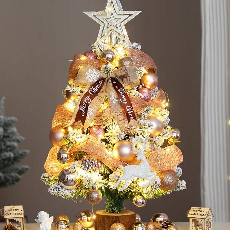 家用发光/迷你60cm新款圣诞树桌面202345小型装饰圣诞树摆件轻奢