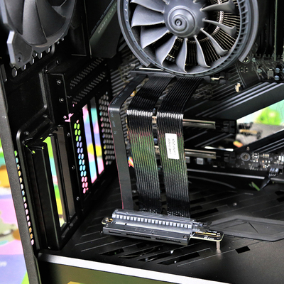 PCI-E4.0显卡延长线PCIe4/PCIe4.0转接线90度角追风者支架太阳神
