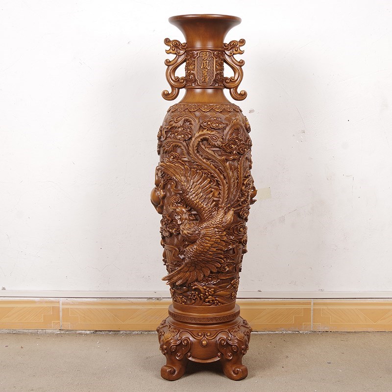 龙凤花瓶摆件一对大m号落地公司店铺开业礼品客厅玄关电视柜装饰