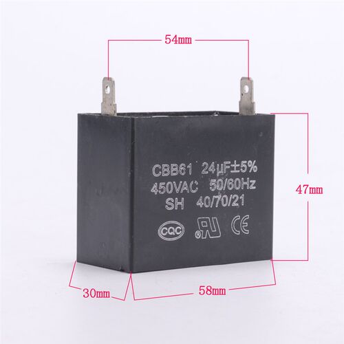 CBB61 电容器 24UF 450V 单相汽油柴油发电机启动电容配件插片