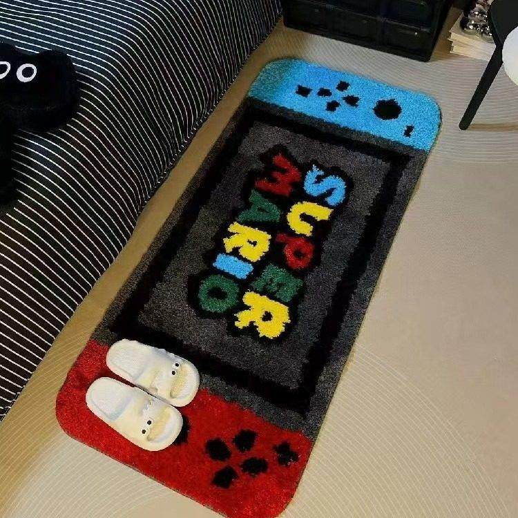 创意卡通卧室床边毯客厅游戏机地毯卧室加厚飘窗垫防滑耐脏地垫子