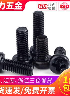 M2 M2.5 304l不锈钢黑色PM盘头十字螺丝圆头螺钉*3x4x5x8x10x12x2