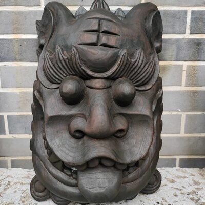 白纯手工面傩戏杨传统木雕傩刻面具