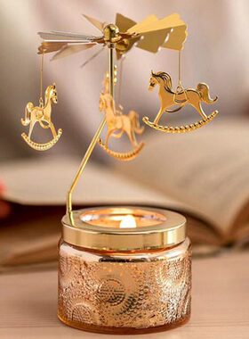 室内老师氛感礼盒走送闺蜜马灯高级摆件的礼物持久香轻奢香薰蜡烛