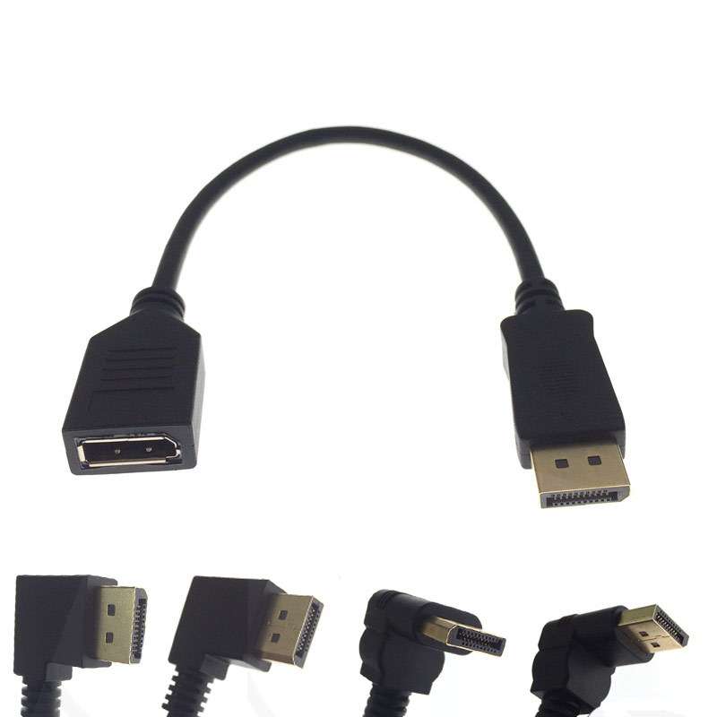 侧左右上下弯头大DP公对母延长线Displayport高清视频加长线显卡