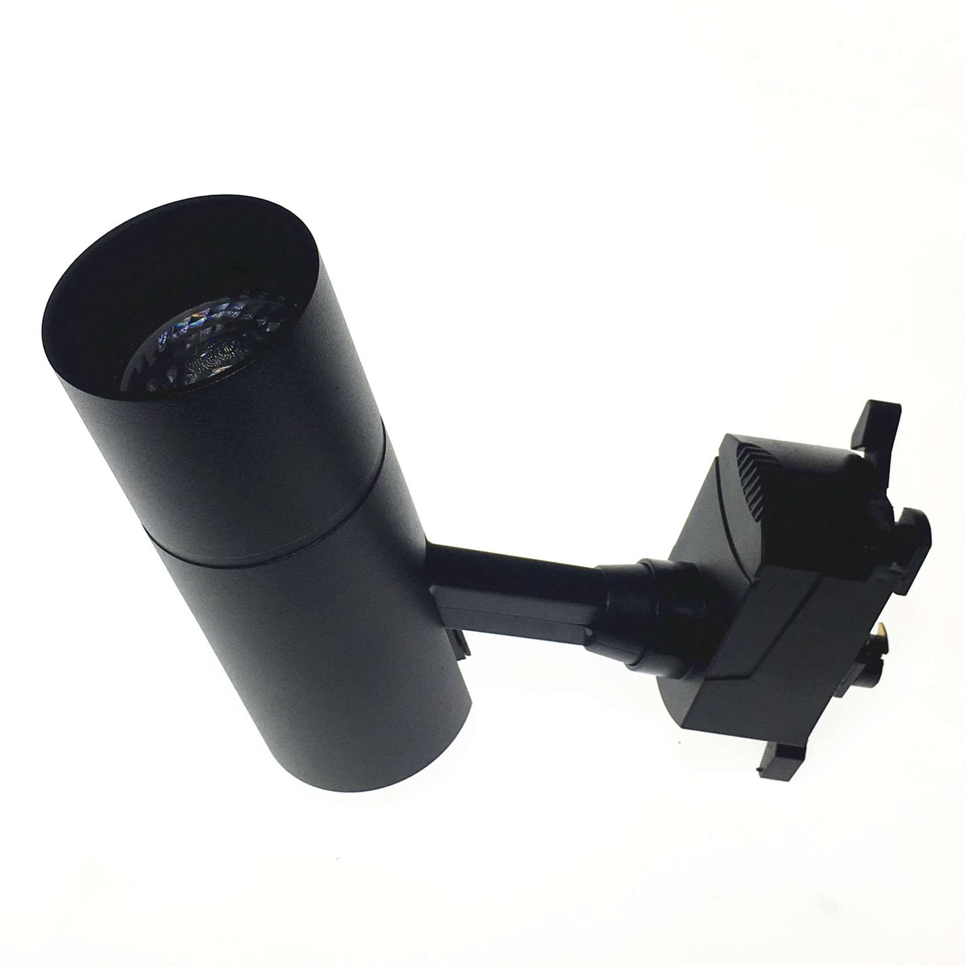 COB导轨射灯套件 铝材厚料仿雷二线黑白色直筒12WLED轨道灯外壳