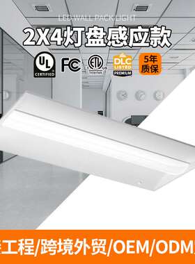 LED Troffer Light 2x4太空灯盘感应款 二次反射防眩光无边框灯盘