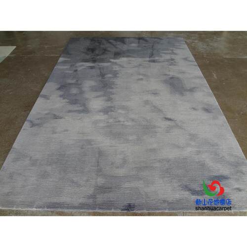 新中式灰色抽象水墨画样板房客厅茶几沙发地毯大厅办公室接待室