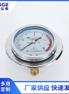 厂家供应仪器仪表 抗震轴向压力表YN100ZT 高精度轴向抗震压力表