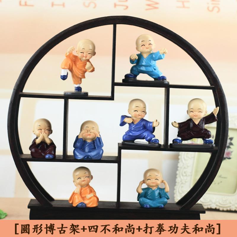 创意小沙弥摆件中式禅意小和尚客厅玄关电视柜酒柜家居装饰品摆件