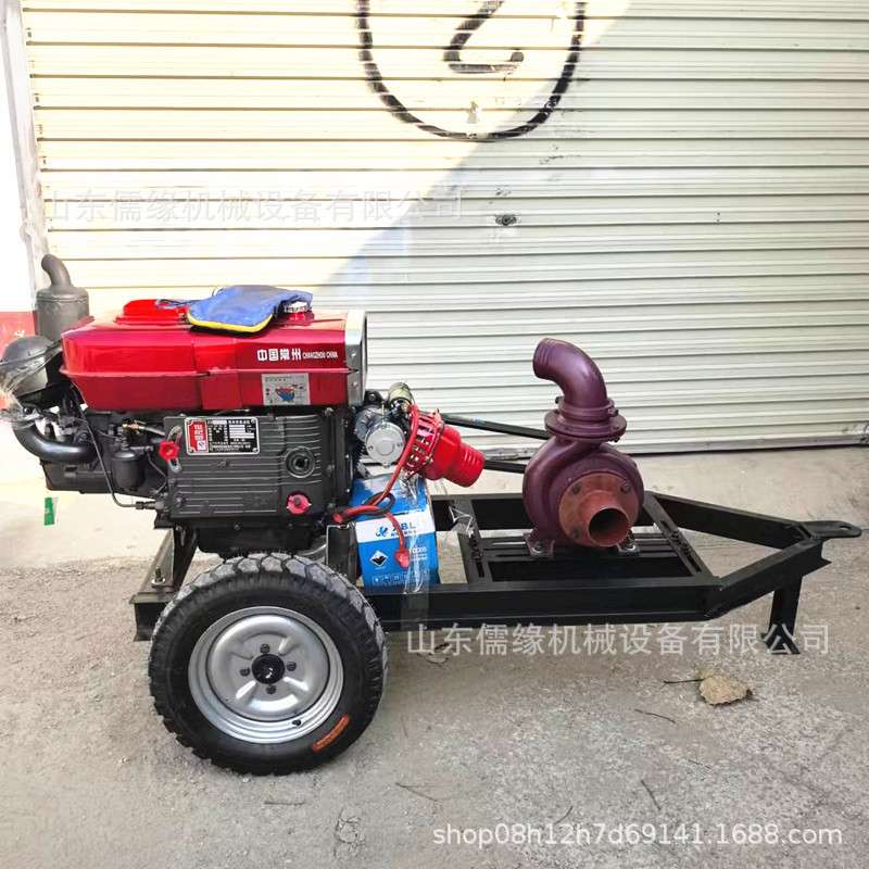 池塘清淤排污离心泵 22千瓦框架自吸泵 大12寸拖车泵