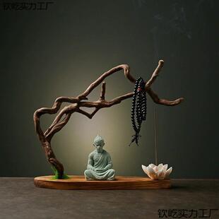 天然实木根摆件创意家居客厅装饰工艺品风化木树根禅意悟空底座