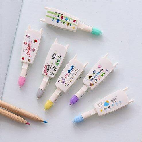 纹彩色速按压式花边装饰印花带花修正带