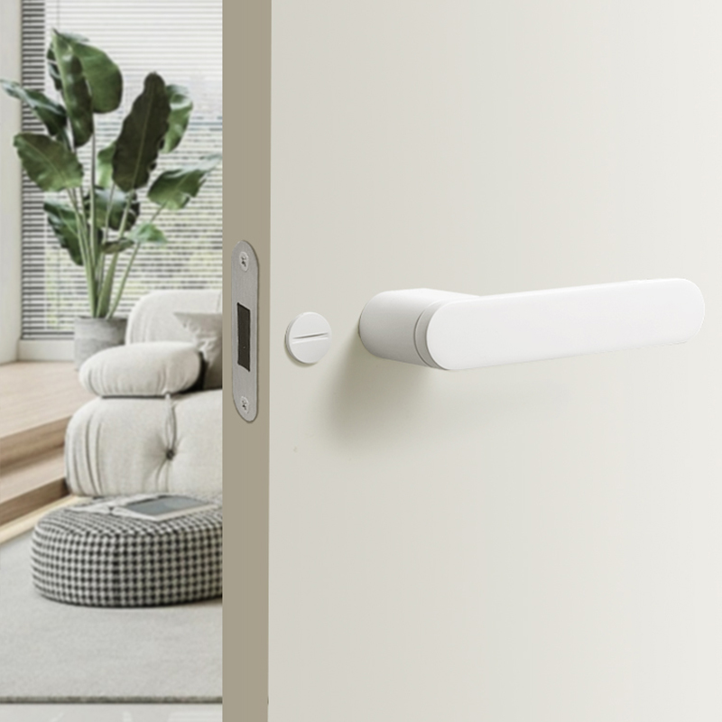 极简室内门锁卧室房间实木木门家用门把I手磁吸静音生态白色房门