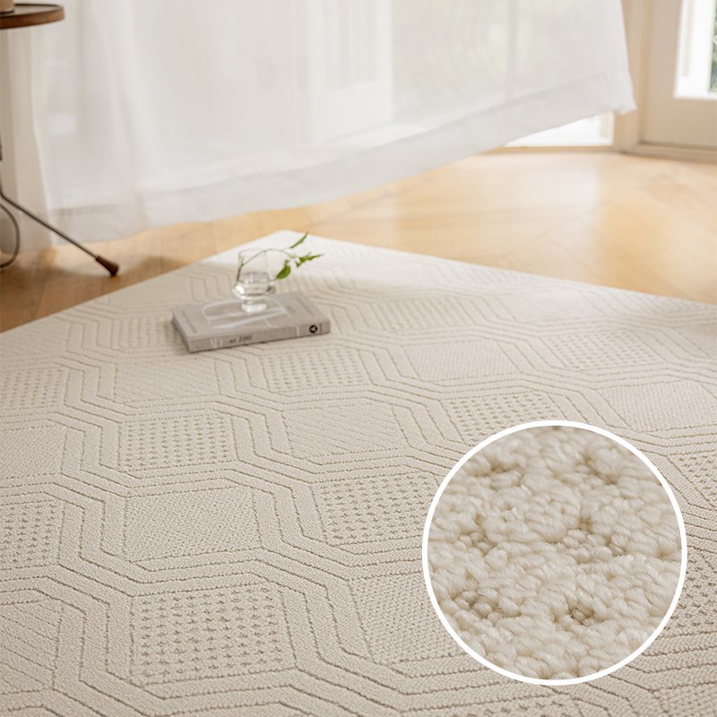 法式奶油风客厅地毯高端衣帽间化妆椅地垫防水防污摇Y椅沙发茶几