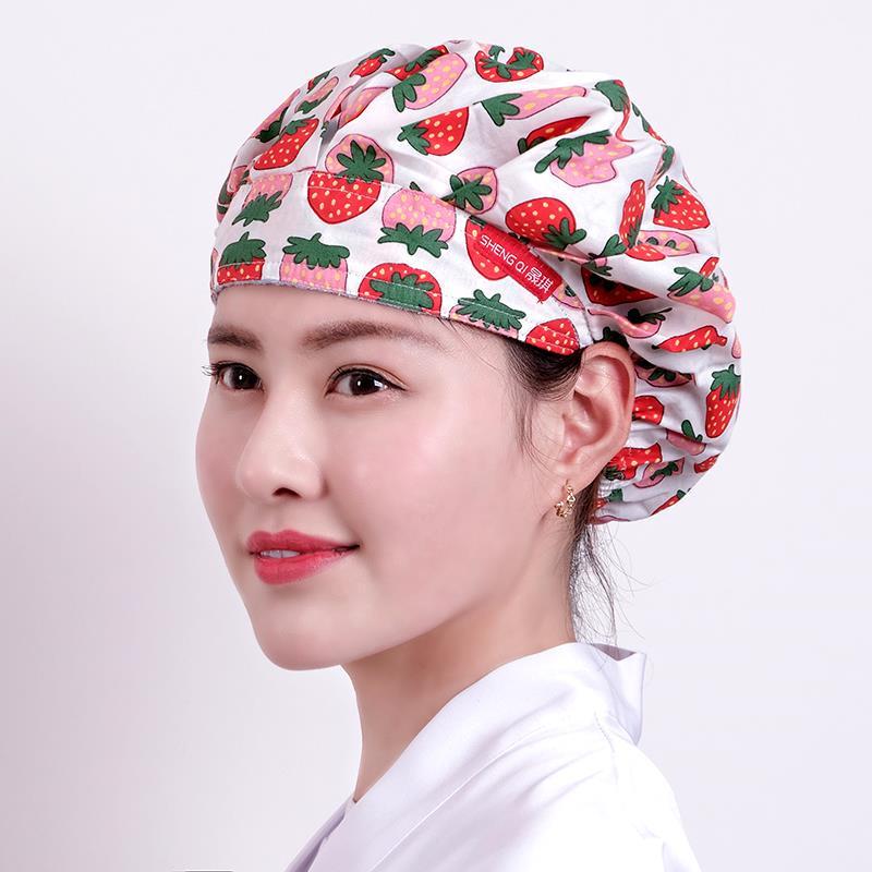 厨师帽掉女护i士工作帽车间餐厅做饭油烟厨房防帽发防帽防尘