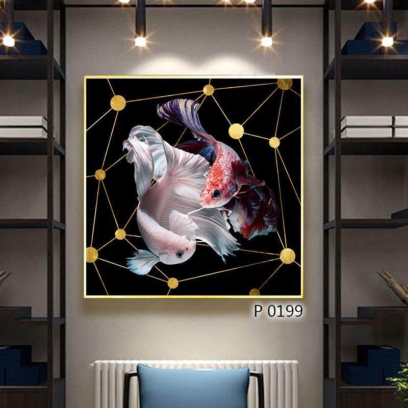 现代装饰画年年有余家居墙面挂画 样板间抽象简约酒店装饰帆布画,鲜花速递/花卉仿真/绿植园艺,割草机/草坪机,淘宝优惠券,粉丝福利购,淘宝优惠卷