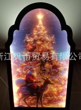 跨境新品Ghost Hologram Mirror 圣诞节装饰全息镜木质摆件