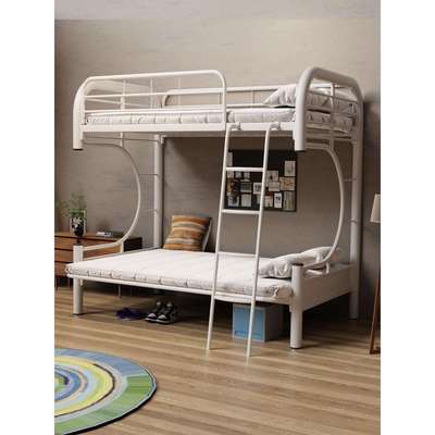 上床下沙发床坐卧两用折叠上下床铁艺双层高架床铁架床上下铺铁床