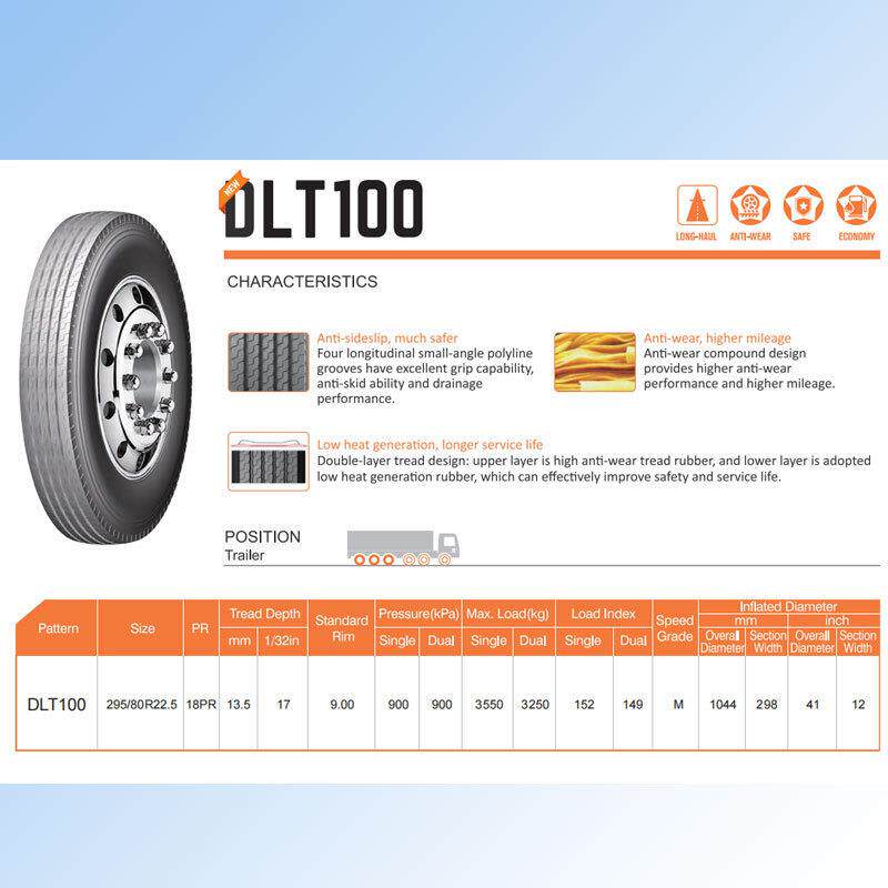 双星耐磨载重真空轮胎295/80R22.5DLT100花纹卡客车轮胎四线花纹