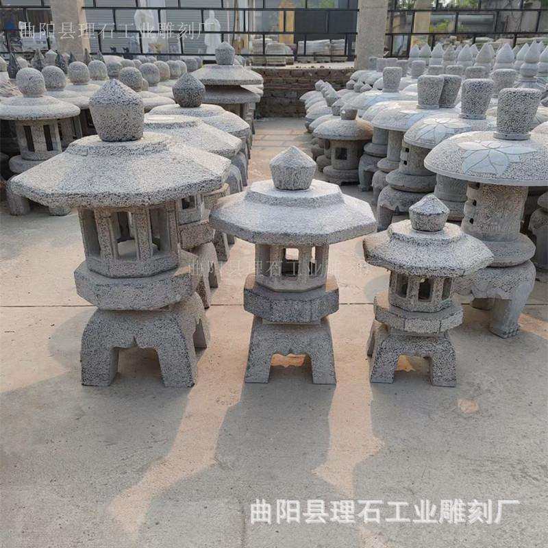 石灯笼花园落地灯雕塑摆件草坪酒店日式青石电石灯笼仿古中式宫灯