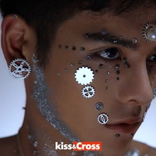 KissCross 赛博朋克未来感金属脸贴Y3K贴脸齿轮创意妆容DIY配饰品