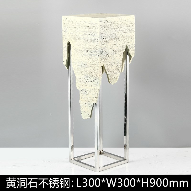 轻奢摆件大理石雕塑m摆台基座客厅电视柜旁落地玄关艺术展示台底