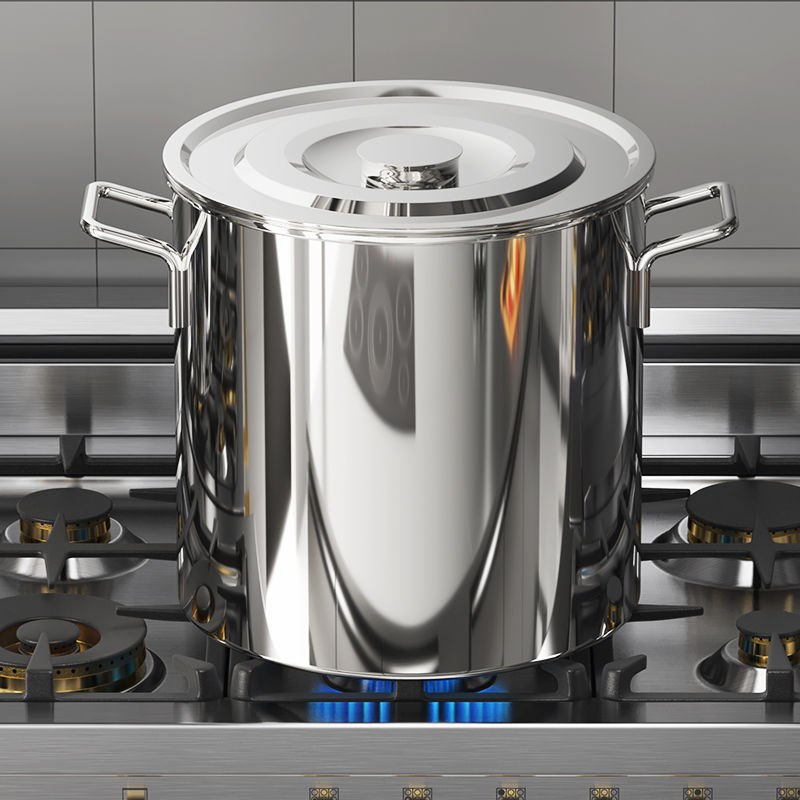 201/304不锈钢桶汤r桶加厚商用带盖卤锅熬汤锅圆水桶家用米桶油桶