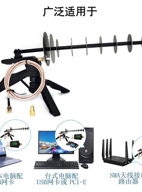 16dBi 2.4GHz WIFI定向天线笔记本台式电脑USB无线网卡信号增强器