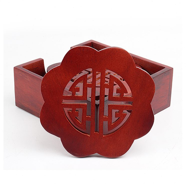 垫花水垫木质茶杯垫茶越南碗隔热垫木中式红木杯垫实木垫盘梨包邮