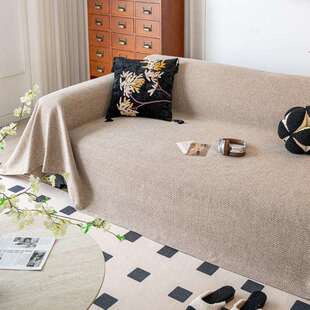 亚麻一片式沙发巾四季通用感防滑沙发盖布沙发罩套全盖防猫抓