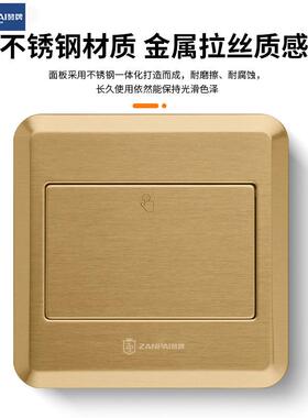 赞牌120型不锈钢灰色隐藏单开门意大利cat6网络千兆网线外贸地插