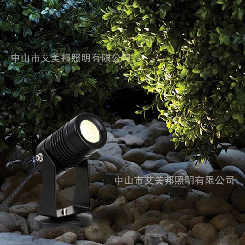 户外射灯防水cob照树灯射树灯景观花园庭院灯地面草坪灯led插地灯