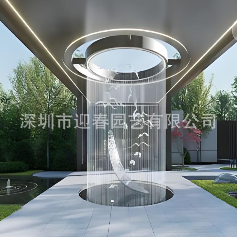 数码水幕承接工程项目水幕墙光纤数字水帘景观装饰七彩瀑布大型